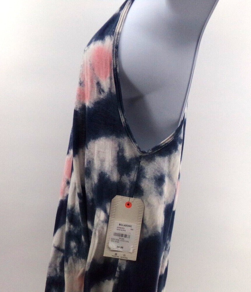 Billabong Womens midi Dress - SZ Small Tyedye tie dye blue and pink tunic top - Picture 5 of 9